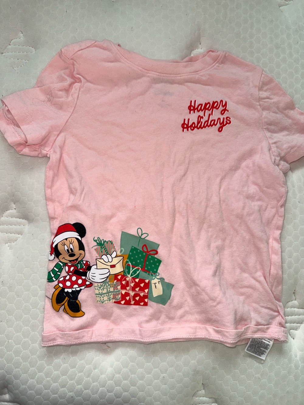 146. Minnie Mouse Pink Holiday Tee for Kids